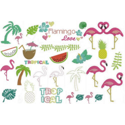 Stickserie - Flamingo Tropical